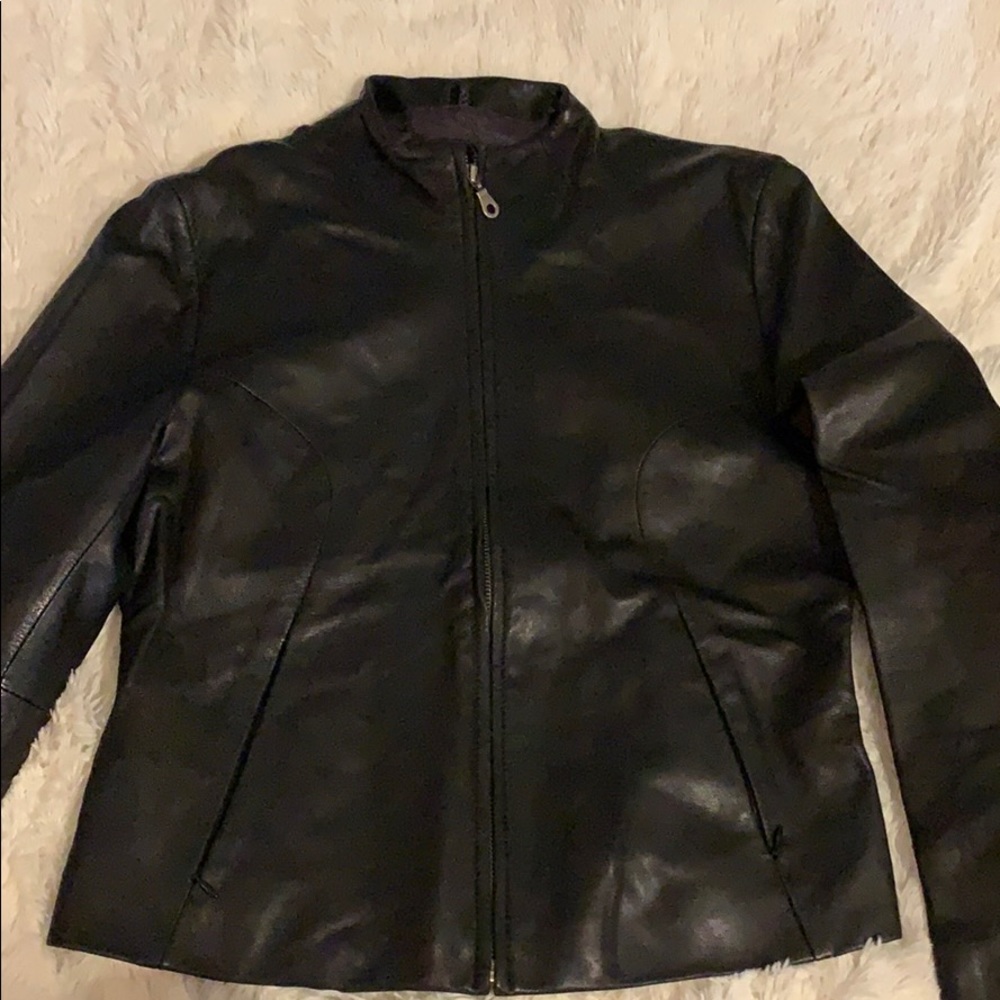 Black leather jacket